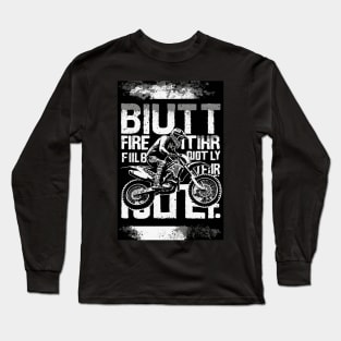 Dirt bike rider w/ black and white Long Sleeve T-Shirt